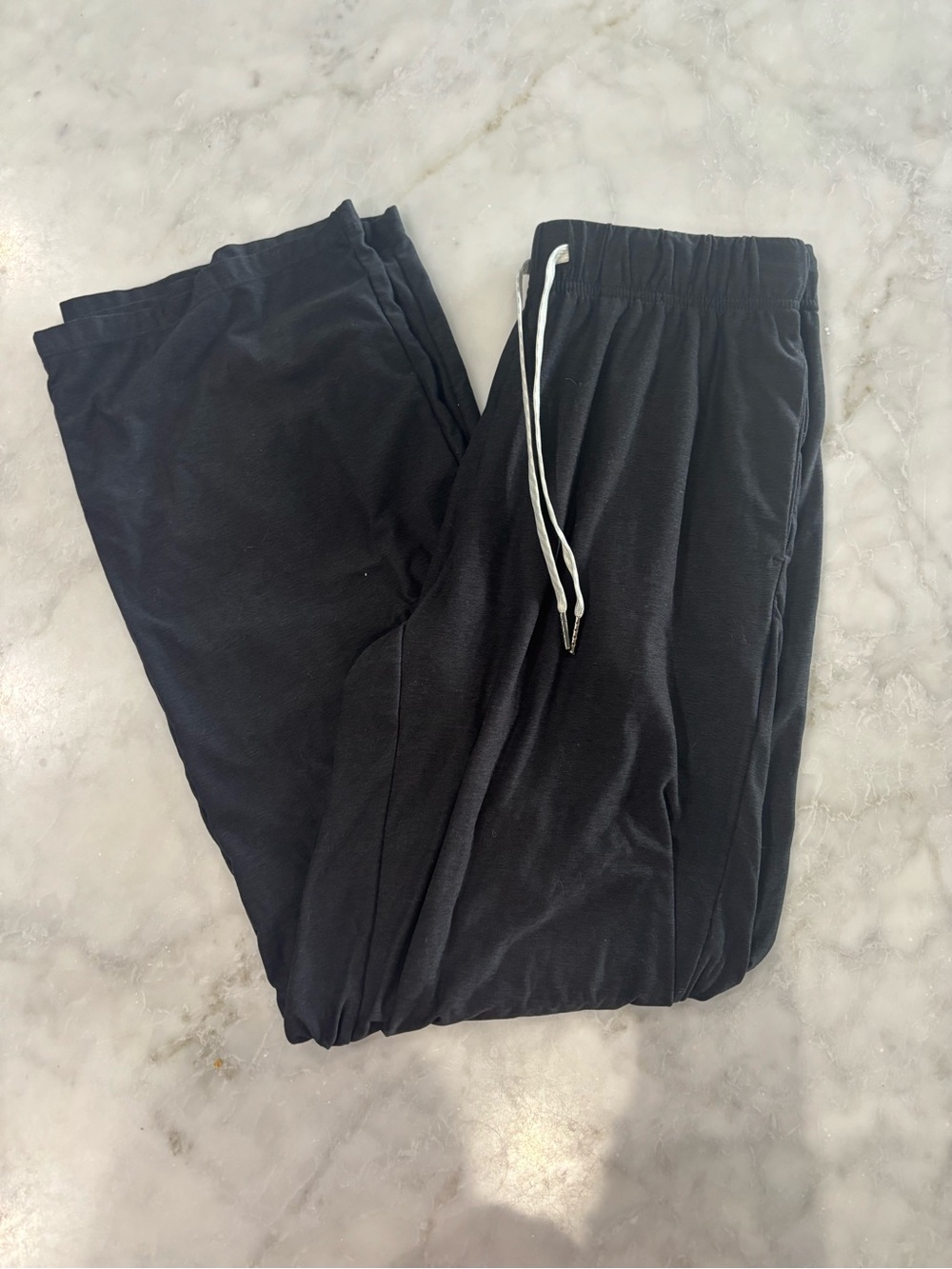 Ododos Womens Wide Leg Pants Black Elastic Waist‎ Drawstring Lounge XS